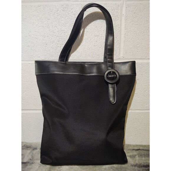 NWOT Givenchy Parfum Black Polyester Nylon Double Top Handle Tote Bag Purse - Picture 2 of 10